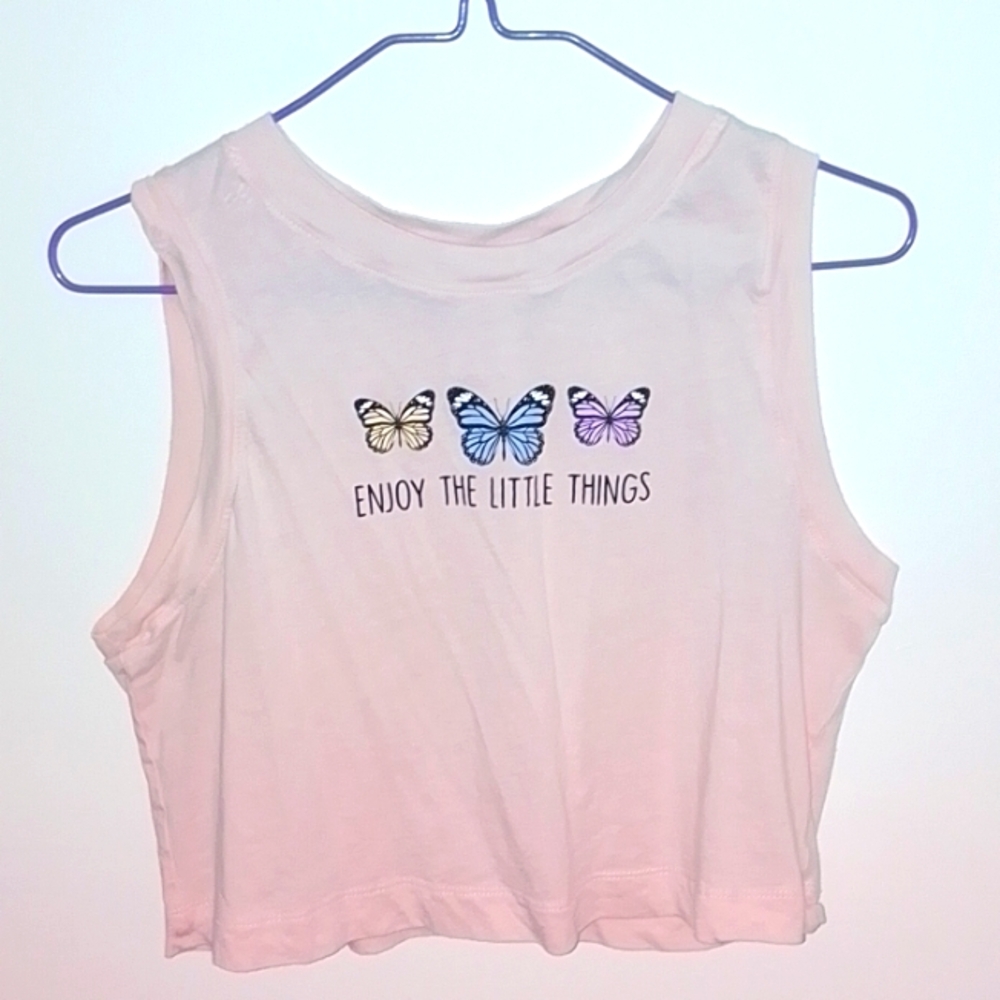 Never worn, light pink, slightly cropped tank top